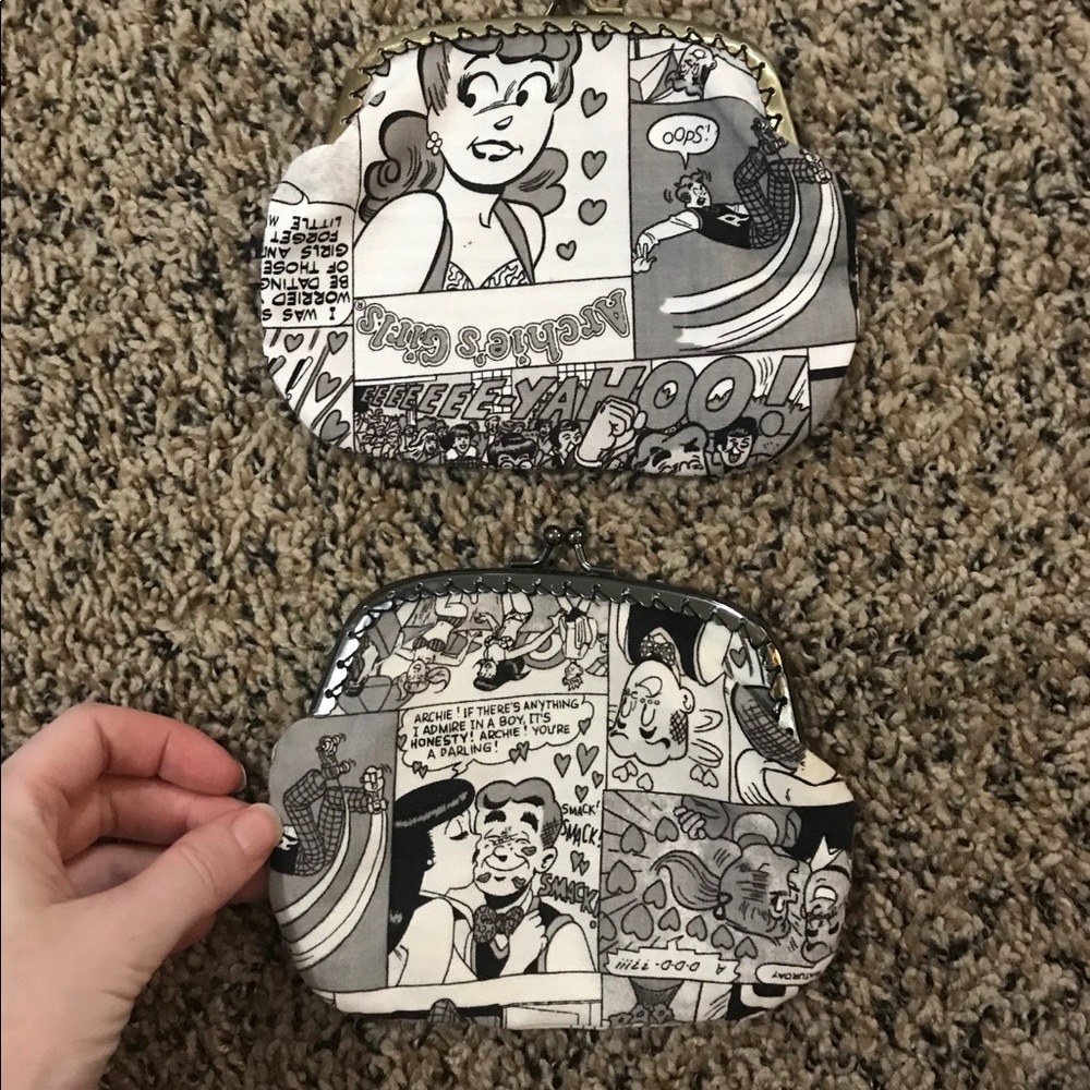 Lot of 2 Archie Comics Fabric Coin Purses